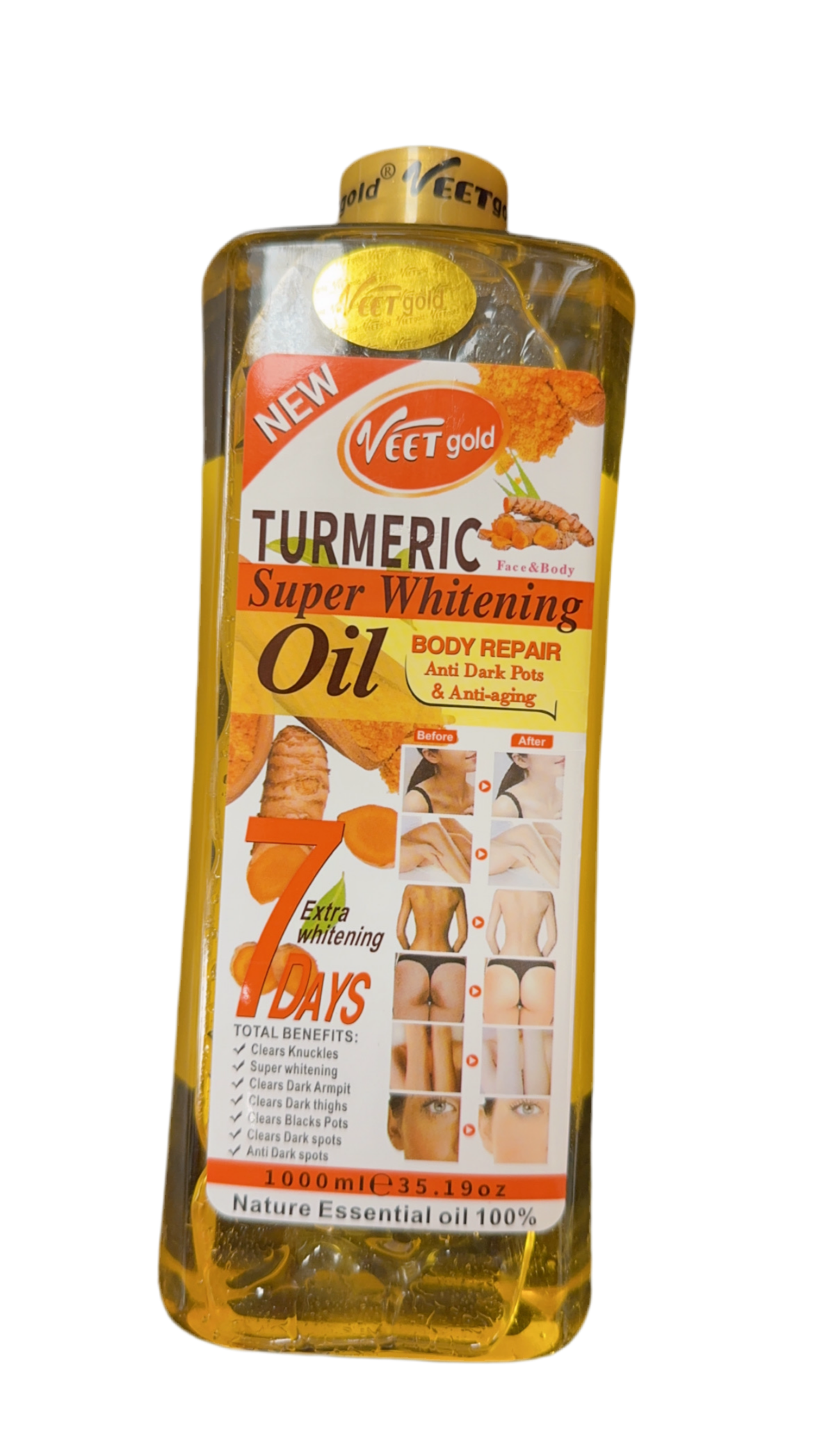 Original Veetgold Body Oil, Soft 7 Turmeric Body Oil, Veetgold Tumeric super Body Oil, Veetgold Retinol Body Oil Vitamin C 7days, Veetgold Vit C Body Corrector Oil (Turmeric),Almond Super Whitening Body Repair oil