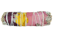 White Sage & Rose Petals smudge stick