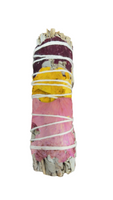 White Sage & Rose Petals smudge stick