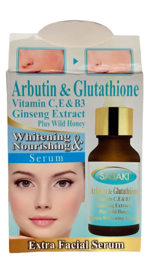 SASAKI Arbutin & Glutathione Vitamin C,E&B3 ginseng extract plus wild honey.