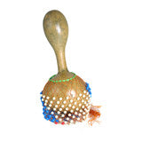 Ghanian Beaded Shekere Gourd Shaker